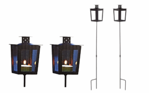 Zd trading Lampion na tyčce 60 cm – kovová lucerna na čajovou svíčku