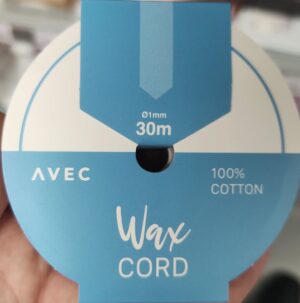 AVEC DIY Bavlněná voskovaná šňůra – 1 mm × 30 m (100 % bavlna)