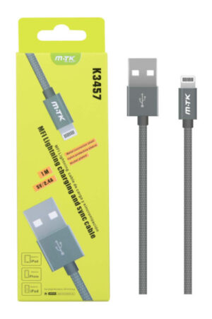 Aligator Plus Datový a nabíjecí kabel PLUS, iPhone Lightning, MFI certifikace, 1m, 2,4A metal (K3457)
