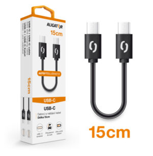 ALIGÁTOR Datový kabel ALIGATOR POWER USB-C/USB-C 15cm, černý