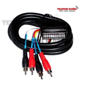 SCART-4xCINCH 1,5M (SCART-4xCINCH/OBOUSMĚRNÝ/MONO )