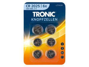Tronic TRONIC® Knoflíkové batérie. 6 kusů (litiová baterie CR2025)