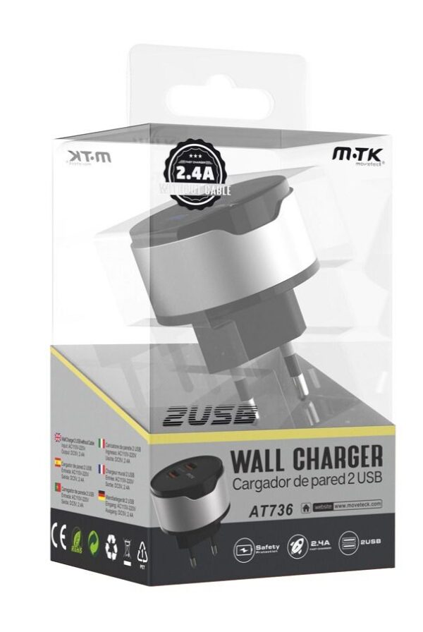 MTK AT736 Nabíječka 2xUSB 2,4A