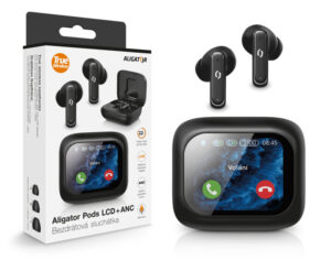 ALIGÁTOR Bluetooth sluchátka Aligator Pods LCD + ANC, černá TWS07