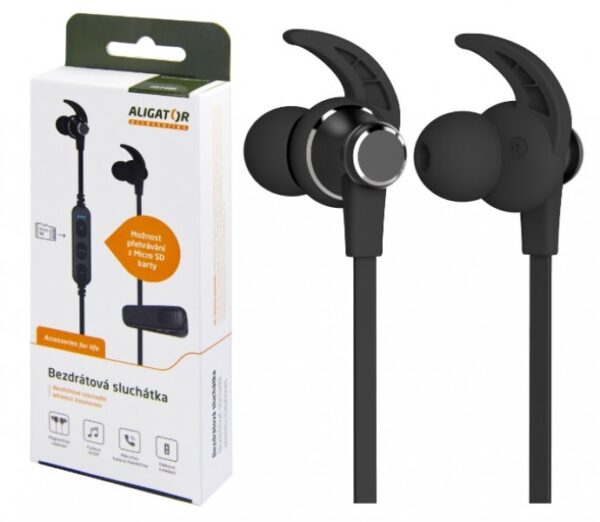 ALIGÁTOR Bluetooth sluch.ALIGATOR MST4,magn., microSD,černá