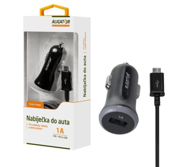 ALIGATOR USB MICRO CLA 1A (NABÍJEČKA DO AUTA)