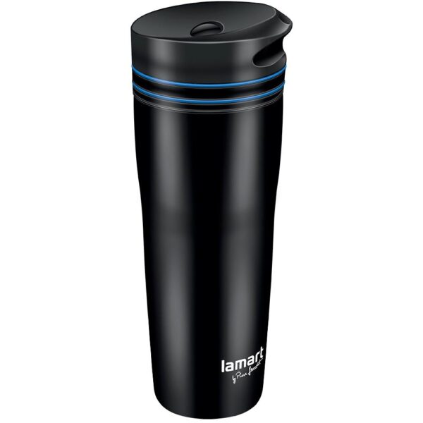Lamart LT4050 - Termohrnek černý s modrými pruhy
