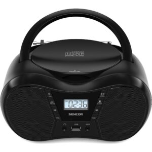 Sencor SPT 2300 BK – přenosný boombox s CD, Bluetooth a FM rádiem
