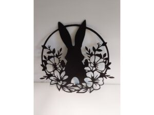 Závěsná dekorace s motivem Velikonoc - králík mandala černý